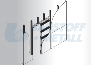 Касета за плъзгаща врата 650 х 2000 JAP Profikit Standard за стени от гипскартон UA/CW75