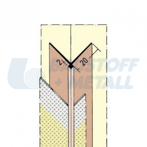 Ъгъл PVC за тапети Протектор 03840, дължина 2.6 м, висок клас PVC профил за стъклофибърни или текстурирани тапети, произведено в Германия, 1 брой 2,6 м